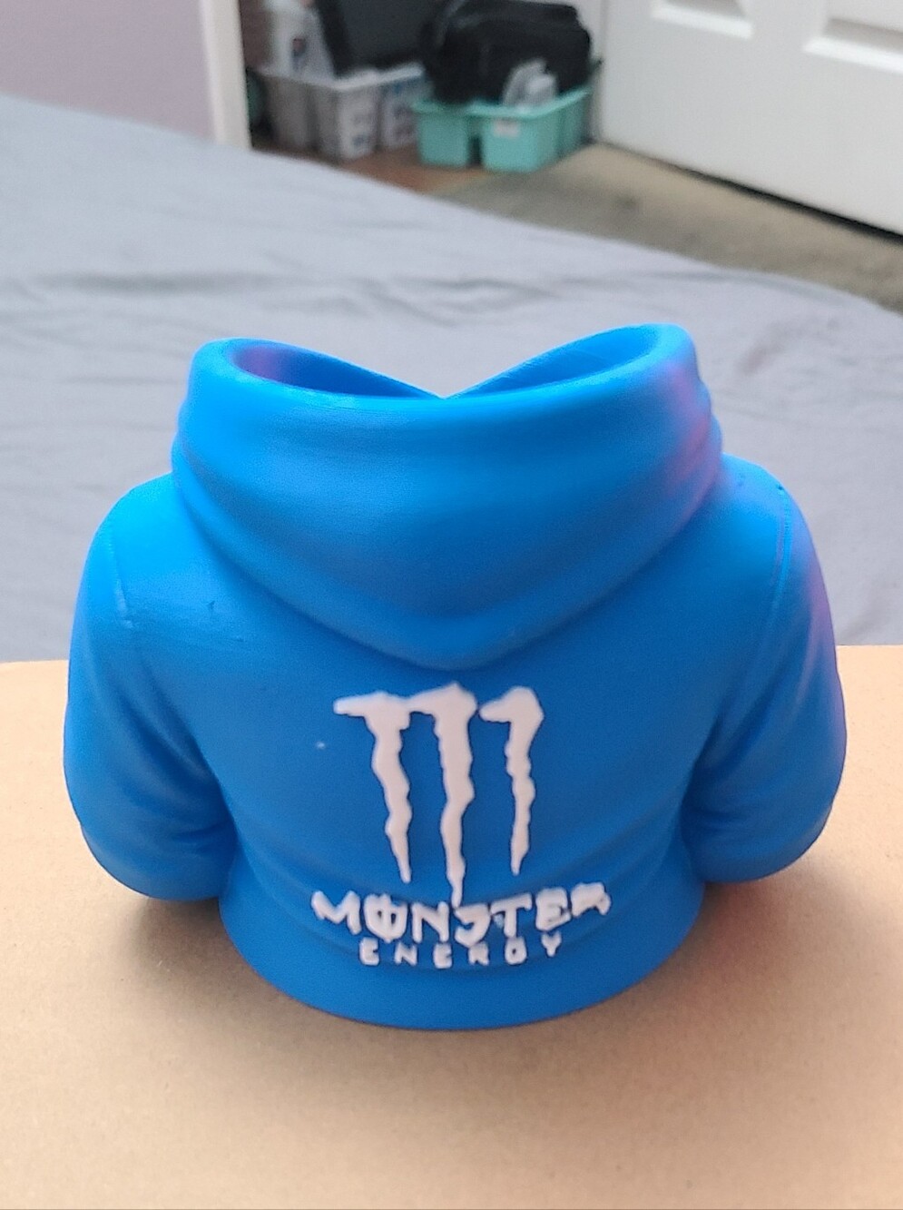 3D Printed Hoodie Pencil Holder with logo energy in the back 3 colors red blue